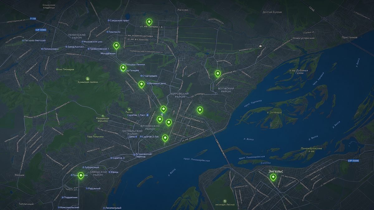 Магазины ПАРАДОКС на карте Саратова и Энгельса
